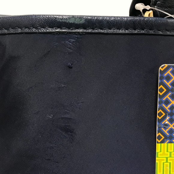 Tory Burch Normandy Blue Stacked Logo Tote - Picture 5 of 9